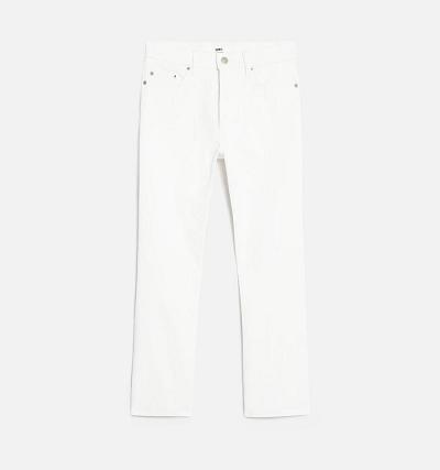 AMI PARIS Cropped Slim Fit Denim White | ami_CA121