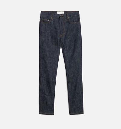 AMI PARIS Cropped Slim Fit Jeans Navy | ami_CA502