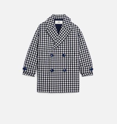 AMI PARIS Double Breasted Coats Navy / White | ami_CA251