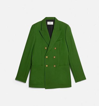 AMI PARIS Double Breasted Jackets Green | ami_CA233
