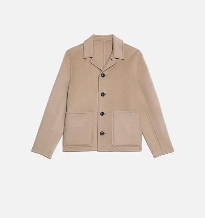 AMI PARIS Double Face Coats Khaki | ami_CA546