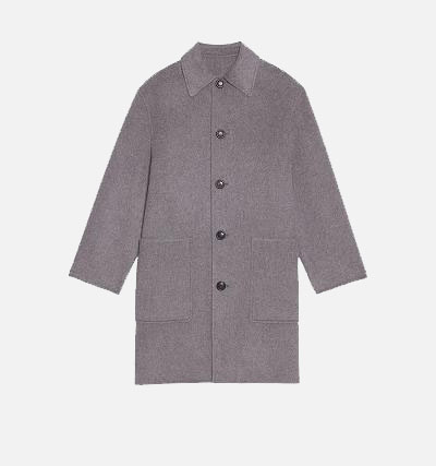 AMI PARIS Double Face With Patch Pockets Coats Grey | ami_CA316