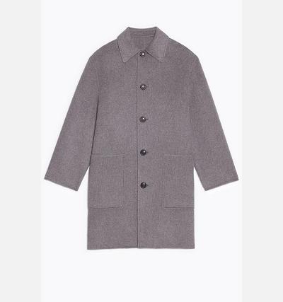 AMI PARIS Double Face With Patch Pockets Coats Grey | ami_CA402