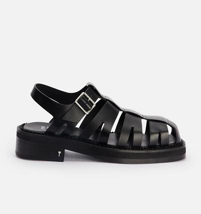 AMI PARIS Fisherman Sandals Black | ami_CA246