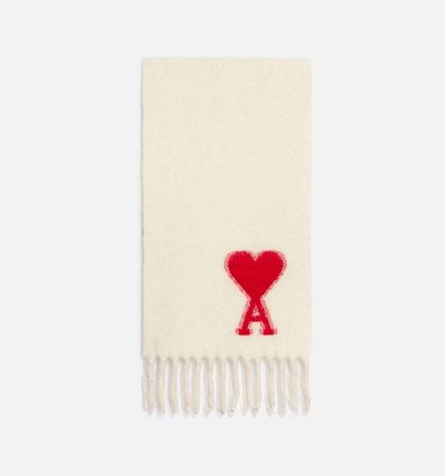 AMI PARIS Oversized Ami De Coeur Scarves Beige | ami_CA142