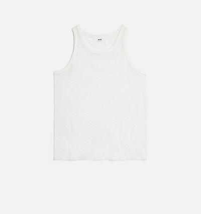 AMI PARIS Oversized Tanks White | ami_CA192