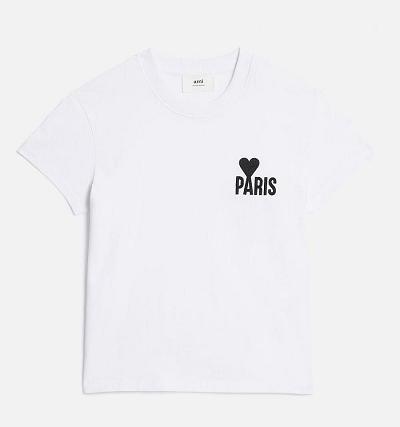 AMI PARIS Paris Ami de Coeur T Shirts White | ami_CA423