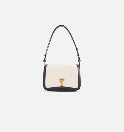 AMI PARIS Paris Bags Beige / Black | ami_CA203