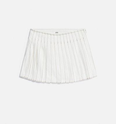 AMI PARIS Pleated Denim White | ami_CA249