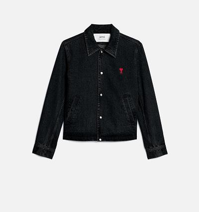 AMI PARIS Press Buttons Ami De Cœur Jackets Black | ami_CA265