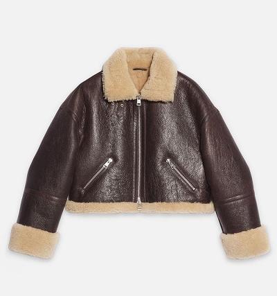 AMI PARIS Shearling Jackets Brown | ami_CA621