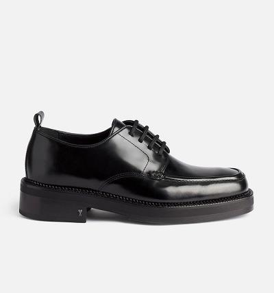 AMI PARIS Square-Toe Derbies Shoes Black | ami_CA138