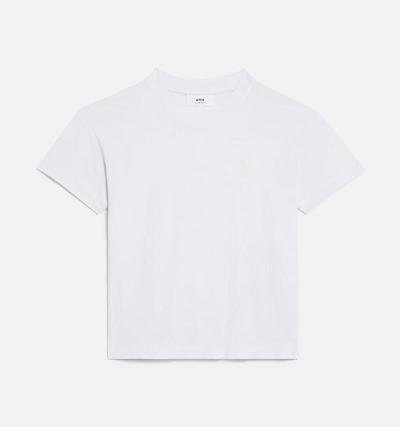 AMI PARIS Tonal Ami de Coeur T Shirts White | ami_CA343