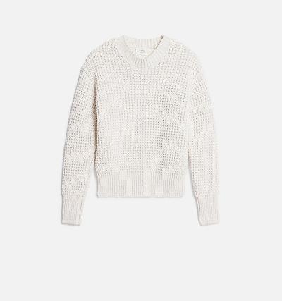 AMI PARIS Waffle Knit Sweaters White | ami_CA616