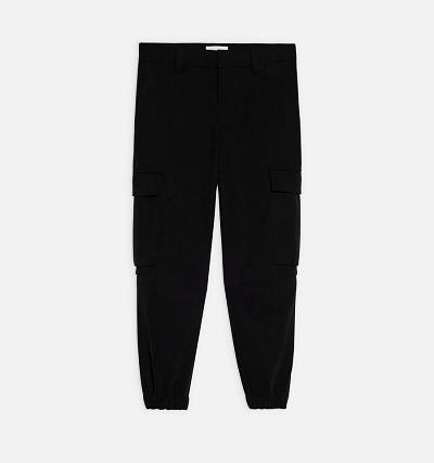 AMI PARIS With Elasticated Ankles Cargo Pants Black | ami_CA188
